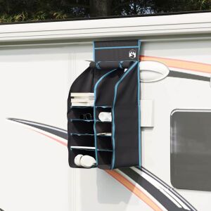 vidaXL Függő sátor szervező 10 zsebbel Fekete 40,5 x 25 x 80 cm oxford 146538197 - Tárolás & Rendszerezés