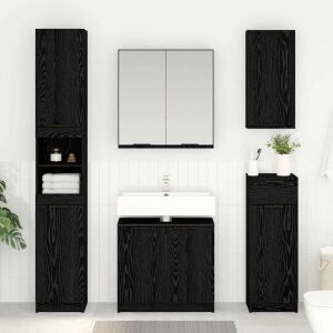 vidaXL Dulap de Baie Stejar Negru 64,5 x 33,5 x 59 cm Lemn compozit 146539467 - Dulap de baie și Capace de toaleta/WC