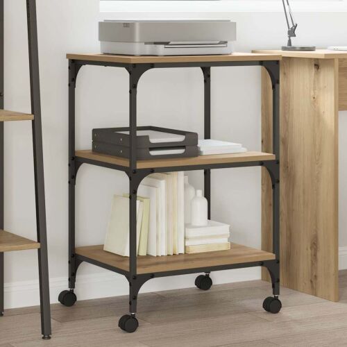 vidaXL Nyomtatóállvány Artisan tölgy 50 x 41 x 75 cm Faanyag 146539606