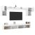 vidaXL 6 darab fehér szerelt fa fali TV-bútor LED-del 146540613