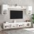 vidaXL 6 darab fehér szerelt fa fali TV-bútor LED-del 146540613