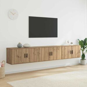 vidaXL Fali TV szekrény szett 3 pcs Artisan tölgy 80 x 34,5 x 40 cm 146540902 - TV- és médiatároló bútor