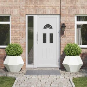 vidaXL Növénytartó 2 pcs Fehér 75 x 75 x 60 cm Acél 146541686 - Kert