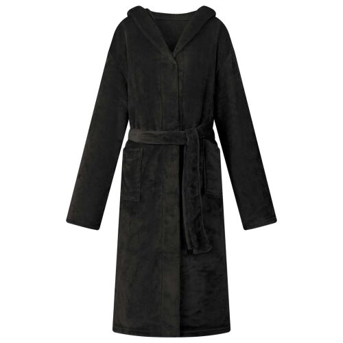 vidaXL Fürdőköpenyes Kapucnis Fekete xxxl Flanell 146544155