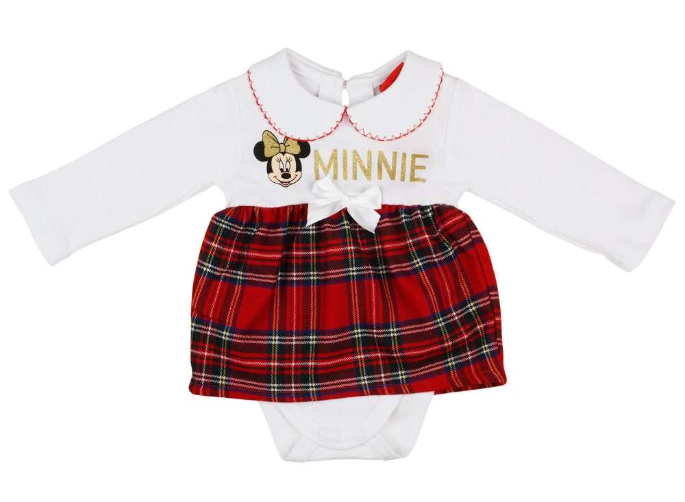 Disney hosszú ujjú Body - Minnie Mouse - fehér-piros