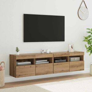 vidaXL TV Fali Szekrények 2 pcs Artisan tölgy 80 x 30 x 40 cm Faanyag 146546661 - TV- és médiatároló bútor