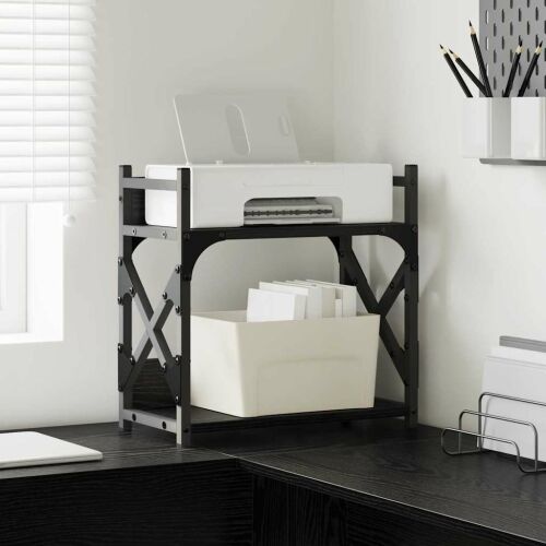 vidaXL Nyomtatóállvány Fekete tölgy 40 x 20 x 40 cm Faanyag 146547271