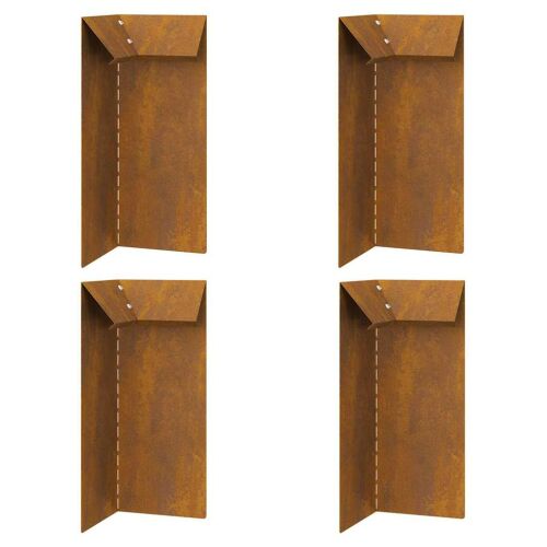 vidaXL Csiga kerítés 4 pcs Rozsdás 10 x 10 x 25 cm Időjárásálló acél 146548686