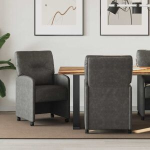 vidaXL Étkező Székek kerekekkel 2 pcs Fekete 57 x 67 x 95 cm Műbőr 146552156 - Étkező szék