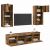 vidaXL TV Fali Egységek LED-del 5 pcs Öreg fa 40,5 x 30 x 90 cm 146555809