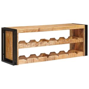 vidaXL Borágas Barna 100 x 45 x 33 cm Tömör Durva Mangófában 146555888 - Borospalack tartó