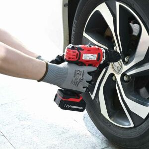 vidaXL Manusi pentru Muncă 12 pcs Gri și negru 9 / l Poliester 146556137 - Mănuși de lucru