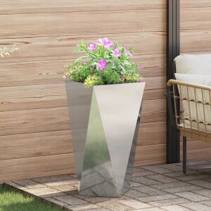 vidaXL Jardinieră Argintiu 40 x 40 x 75 cm Oțel Galvanizat 146556510 - Ghivece pentru flori