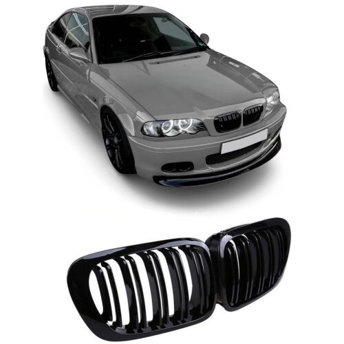 Dupla rács BMW 3-as széria E46 Coupé/Cabrio 1999-2003-hoz, fényes fekete 146558586