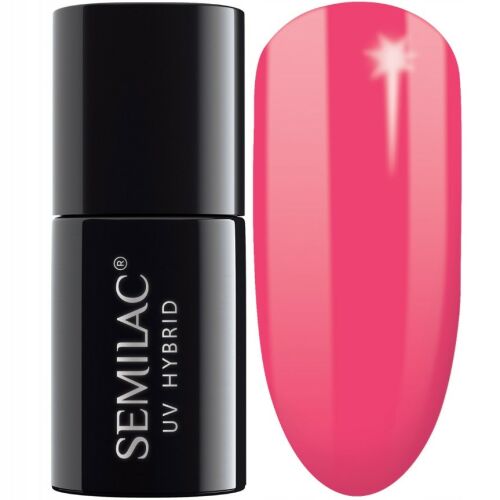 SEMILAC 042 Neon Raspberry hibrid gél lakk, élénk rózsaszín körömlakk - Gél lakk
