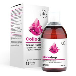 AURA HERBALS Colladrop Kolagen rybi NatiCol + Witamina C - w płynie 500 ml (33 dzienne porcje) 146561263 - Żywność i napoje