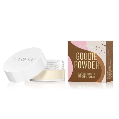 CLARESA Goodie Powder, koffeinnel dúsított szem alatti fixáló púder, 6g - Púder