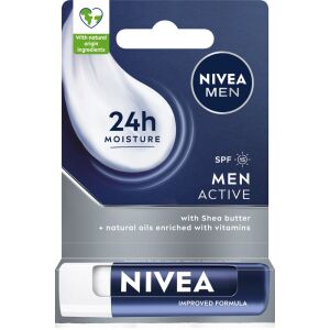 NIVEA MEN Pomadka do ust z masłem shea SPF 15 Active 4,8 g