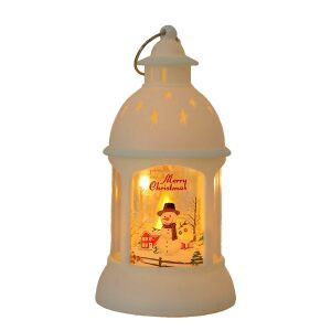 Decoratiune de Craciun, KipHome, Model Sfesnic de Birou, Om de Zapada, din Plastic, cu Inel de Agatat, 6.8 x 13.5 x 2 cm, Alb 146565277 - Decorațiuni de Crăciun