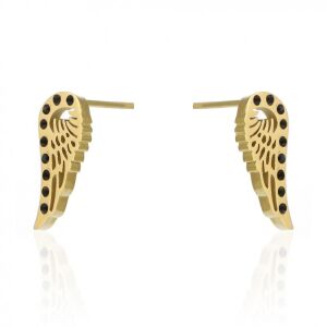 Zlaté náušnice z chirurgické oceli s povlakom 18 karátového zlata, elegantné a štýlové, rozmery 1,5 x 0,7 cm 146565299 - Dámske doplnky