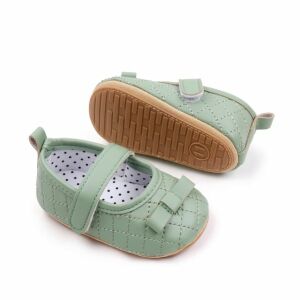 Pantofiori verzi cu fundita delicata, 9-12 luni (Marimea 20 incaltaminte) 146569102 - Pantofi pentru copii