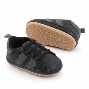 Adidasi negri cu dungi laterale, 3-6 luni (Marimea 18 incaltaminte) 146570257 - Pantofi pentru copii