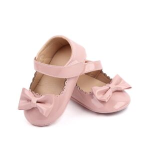 Pantofiori roz din lac cu margini dantelate, 6-9 luni (Marimea 19 incaltaminte) 146573193 - Pantofi pentru copii