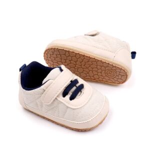 Pantofiori crem cu sireturi bleumarine pentru baietei, 3-6 luni (Marimea 18 incaltaminte) 146573258 - Pantofi pentru copii