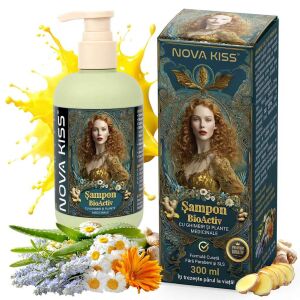 Биоактивен шампоан за коса с джинджифил и лечебни растения NOVA KISS®, 300 мл 146578953 - Шампоан