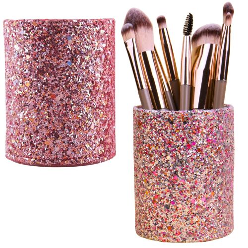 Tartályos csésze ecsetekhez és kiegészítőkhöz Glitter Pink – 25239