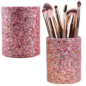 Tartályos csésze ecsetekhez és kiegészítőkhöz Glitter Pink – 25239