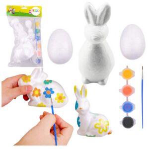 Nyuszi hungarocell dekorációk festőkészlet 2 db tojásfesték 21359