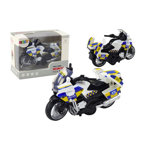 Rendőrségi motorkerékpár súrlódó meghajtású akkumulátorral működő lámpákkal Soundc 21059