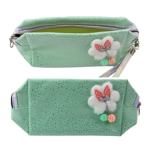 Ceruza toll kozmetikai táska masni csillogó részecskék türkiz menta 22021 146581175