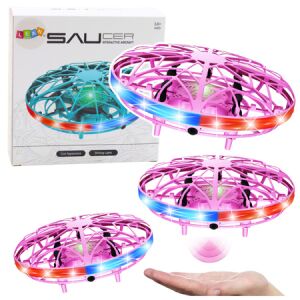 RC kézi vezérlésű UFO Drone LED lámpák rózsaszín 24720