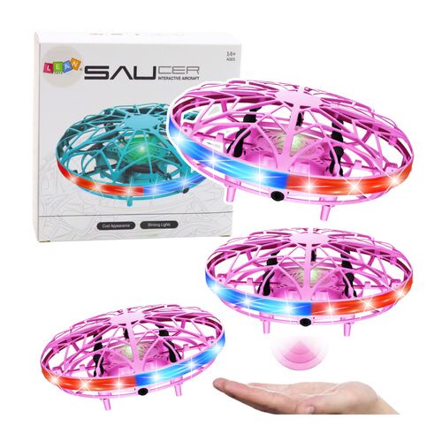 RC kézi vezérlésű UFO Drone LED lámpák rózsaszín 24720 146581327