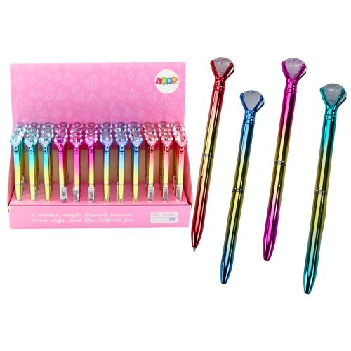 Gyémánt golyóstoll fényes arany színű kék ​​utántöltő 0,7 mm-es keverék 19642 146581583