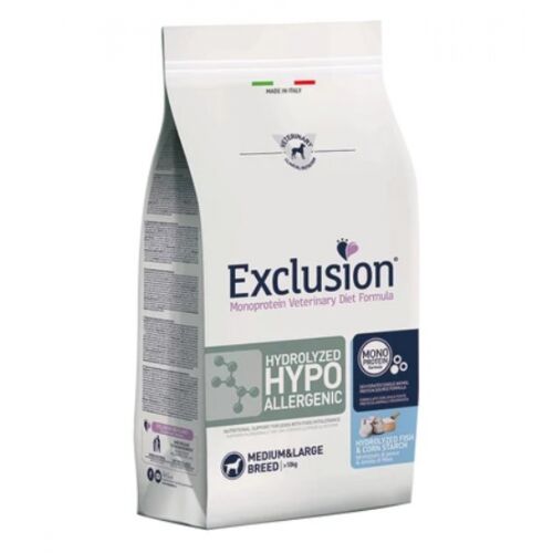 Exclusion Hydrolyzed Hypoallergenic Fish & Corn Starch Medium & Large Breed száraz kutyatáp  12 kg 146581680