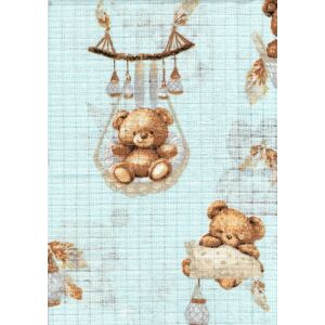 Mintás textil pelenka 1db-os - Lámpás maci kék 146584642 - Textil pelenka