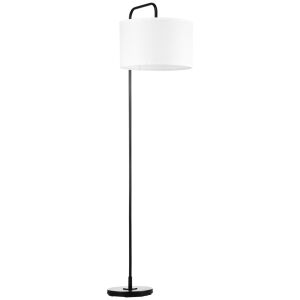 HOMCOM Lampadar Arcuit cu Abajur Efect In, Alb-Neagru 146592315 - Lămpi de podea