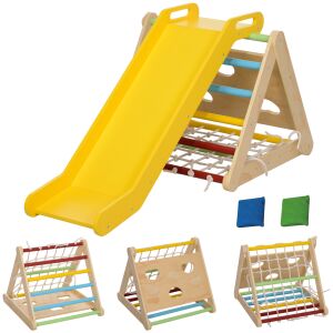 AIYAPLAY 5 az 1-ben Montessori Háromszög Mászókészlet Gyerekeknek Kötéllel, 119x63x61 cm, Többszínű 146593508 - Aiyaplay