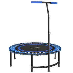 SPORTNOW Trambulină Fitness Ø114cm cu Mâner Reglabil 5 Poziții Capacitate 200kg Albastru 146593641 - Trambuline de fitness
