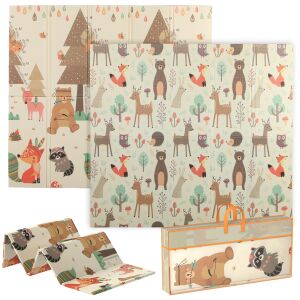 AIYAPLAY játszószőnyeg 0-6 éves gyermekeknek erdei témával és vízálló XPE felülettel, többszínű, 196x176x1,5 cm 146596781 - Aiyaplay