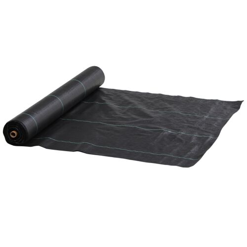 Outsunny Mulcsfólia 60g/m², Légáteresztő és UV-szűrős polipropilén, 100x2 m, Fekete