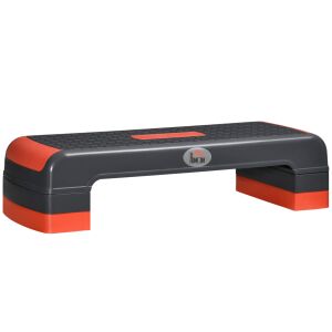 HOMCOM Stepper Fitness pentru Aerobic, Negru si Rosu 146599158 - Bănci step