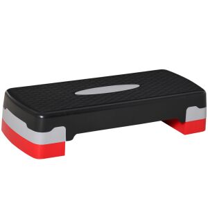 HOMCOM Stepper Fitness pentru Aerobic, Negru si Rosu 146601744 - Bănci step