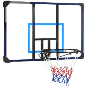 SPORTNOW Falra Szerelhető Kosárlabda Palánk, Mini Kosárlabda Palánk Elpusztíthatatlan Palánkkal és Acél Kosaras Palánkkal, 113x61x73 cm, Fekete 146604245 - Kosárlabdázás
