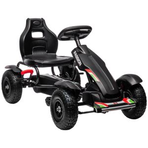 HOMCOM Gokart PP-vel és fém pedálokkal, kézifékkel, fekete 146604440 - Gokart