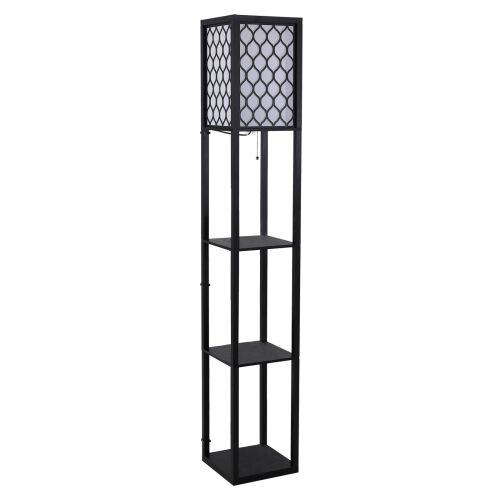 Homcom Pom Lámpa 160 cm – Fekete, 3 Szintes Polcokkal 146605444