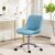 HOMCOM Magasságállítható Irodai Szék 5 Kerekekkel, Szilikon PU-ból, Habból és Acélból, 52x58x80-90 cm, Kék 146605405